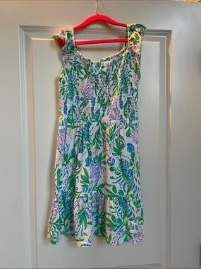 Lilly Pulitzer Pink Dress with Green & Blue Floral Print